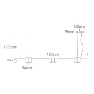 LED griestu gaismeklis One Light 7 Cylinder Pendant 63146B/B, 7xGU10, 150x150cm, IP20, Melns