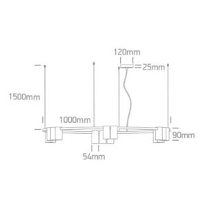 LED griestu gaismeklis One Light 15 Cylinder Pendant Round 63146D/B, 15xGU10, 100x150cm, IP20, Melns