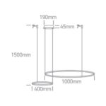 LED griestu gaismeklis One Light LED Pendant Rings 63150A/B/W, 65W, 3000K, 4800lm Triac DIM, 40/100cm, IP20