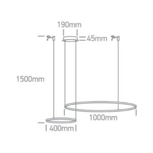 LED griestu gaismeklis One Light LED Pendant Rings 63150A/B/W, 65W, 3000K, 4800lm Triac DIM, 40/100cm, IP20