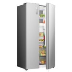 Ledusskapis ar saldētavu Hisense RS3P538NAIE side-by-side, 179×91.1cm, Total NoFrost, SuperFrost, Inox