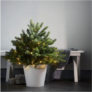 Āra mākslīgā egle ar LED gaismām Star Trading BUSK, 75cm, 40LED, WW, IP44, 3xAA