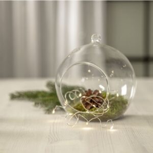 LED gaismas virtene nano stieple Star Trading Dew Drop, 1.1m, 12LED, sudraba, 2x2032