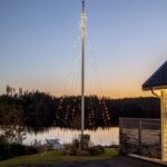 LED gaismas virtene karoga mastam Star Trading Shiny WW, 10x12m, 500LED, 578lm, 2700K, IP44, ar taimeri, Dimmejama