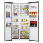 Ledusskapis ar saldētavu Hisense RS3P538NAIE side-by-side, 179×91.1cm, Total NoFrost, SuperFrost, Inox