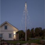 LED gaismas virtene karoga mastam Star Trading Shiny WW, 10x12m, 500LED, 578lm, 2700K, IP44, ar taimeri, Dimmejama