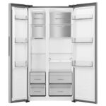 Ledusskapis ar saldētavu Hisense RS3P538NAIE side-by-side, 179×91.1cm, Total NoFrost, SuperFrost, Inox