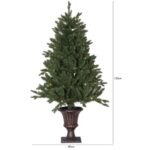 Āra mākslīgā egle ar LED gaismām Star Trading Byske, 1.2m, 80LED, WW, IP44, 3xAA, ar taimeri