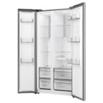 Ledusskapis ar saldētavu Hisense RS3P538NAIE side-by-side, 179×91.1cm, Total NoFrost, SuperFrost, Inox