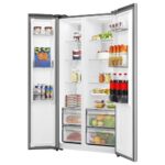 Ledusskapis ar saldētavu Hisense RS3P538NAIE side-by-side, 179×91.1cm, Total NoFrost, SuperFrost, Inox