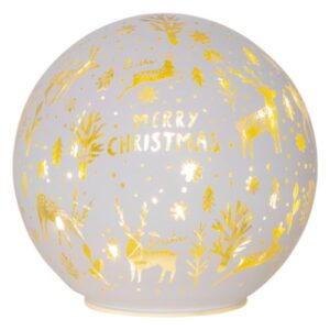 LED dekorācija stikla Star Trading Glass Decoration Merry X-mas, 15cm, 10LED, 3xAA, ar taimeri, IP20