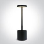 LED galda lampa uzlādējama One Light Portable Table Lights, 29cm, 3W, 120lm DIM, IP54, Melna