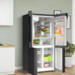 Ledusskapis ar saldētavu Bosch Serie 6 French Door KFI96AXEA 183×90.5cm, Inox Black Steel