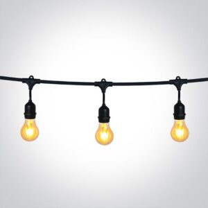Āra virtene One Light Outdoor E27 String Lights 0994/B, 8.5m, 15xE27, max. 900W, IP44, bez spuldzēm