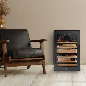 Cigāru uzglabāšanas skapis Caso Humidor H45, 68x43cm, 16-20°C, 60-75%, Ner. tērauda/Cedar wood