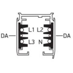 Apgaismojuma sliede One Light Square DALI Track 40003AL/B, 3m, 3-Phase 16A+DALI, V/A, Melna