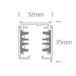 Apgaismojuma sliede One Light Square DALI Track 40003AL/B, 3m, 3-Phase 16A+DALI, V/A, Melna
