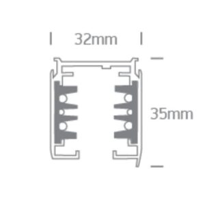 Apgaismojuma sliede One Light Square DALI Track 40003AL/B, 3m, 3-Phase 16A+DALI, V/A, Melna