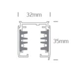 Apgaismojuma sliede One Light Square DALI Track 40002AL/B, 2m, 3-Phase 16A+DALI, V/A, Melna