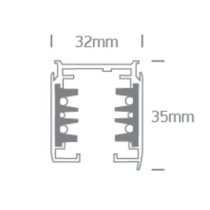 Apgaismojuma sliede One Light Square DALI Track 40002AL/B, 2m, 3-Phase 16A+DALI, V/A, Melna