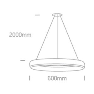 LED griestu gaismeklis One Light LED Pendant Rings 63114/B/W, 60cm, 40W, 2400lm, 3000K, IP20 LED griestu gaismeklis One Light LED Pendant Rings 63114/B/W, 60cm, 40W, 2400lm, 3000K, IP20