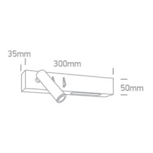 LED sienas gaismeklis One Light Bedroom Reading Spots 65146/B/W, 30cm, 3/6W, 150/420lm, 3000K, IP20