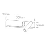 LED sienas gaismeklis One Light Bedroom Reading Spots 65146A/B/W, 30cm, 3/6W, 150/420lm, 3000K, IP20