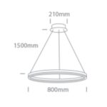 LED griestu gaismeklis One Light LED Pendant Rings 63144B/W/W, 80cm, 60W, 6800lm, 3000K, IP20