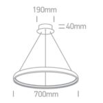 LED griestu gaismeklis One Light LED Pendant Rings 63050/W, 70cm, 40W, 2250lm, 3000K, IP20