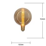 LED dekoratīvā spuldze Star Trading Classic Mood, E27, G125, 2W, 100lm, 1700K, IP20