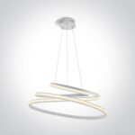 LED griestu gaismeklis One Light LED Pendant Rings 63046A/W, 65cm, 45W, 2700lm, 3000K, IP20