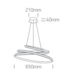 LED griestu gaismeklis One Light LED Pendant Rings 63046A/W, 65cm, 45W, 2700lm, 3000K, IP20