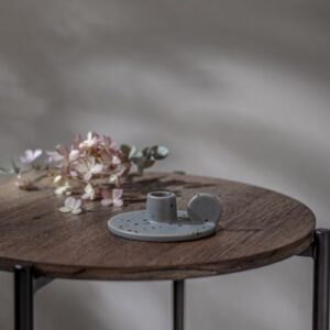 Svečturis porcelāna Star Trading Candle holder Plate, 12x4cm, 21-23mm