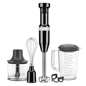 Rokas blenderis ar piederumiem KitchenAid Hand Blender Onyx Black 5KHBV83EOB, 180W, 11600 apgr./min.