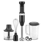 Rokas blenderis ar piederumiem KitchenAid Hand Blender Matte Black 5KHBV83EBM, 180W, 11600 apgr./min.