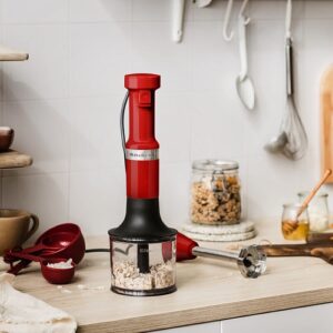 Rokas blenderis ar piederumiem KitchenAid Hand Blender Empire Red 5KHBV83EER, 180W, 11600 apgr./min.