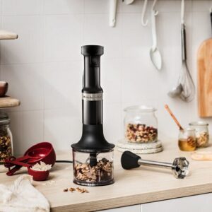 Rokas blenderis ar piederumiem KitchenAid Hand Blender Onyx Black 5KHBV83EOB, 180W, 11600 apgr./min.