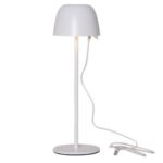 LED galda lampa uzlādējama Star Trading Ronda, 35cm, 1.7W, 150lm DIM, 3000K, IP54, Balta