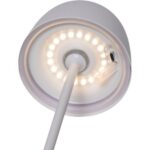 LED galda lampa uzlādējama Star Trading Ronda, 35cm, 1.7W, 150lm DIM, 3000K, IP54, Balta