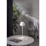 LED galda lampa uzlādējama Star Trading Ronda, 35cm, 1.7W, 150lm DIM, 3000K, IP54, Balta