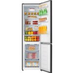 Ledusskapis ar saldētavu Hisense RB435N4BFE, 201x59.5cm, 336l, No Frost, CrispZone, Black Steel