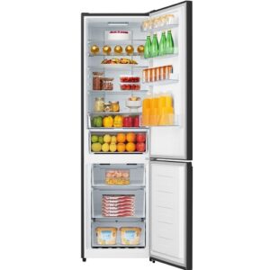 Ledusskapis ar saldētavu Hisense RB435N4BFE, 201x59.5cm, 336l, No Frost, CrispZone, Black Steel Ledusskapis ar saldētavu Hisense RB435N4BFE, 201x59.5cm, 336l, No Frost, CrispZone, Black Steel