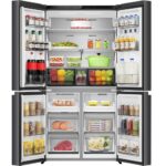 Ledusskapis ar saldētavu Hisense PureFlex Cross Door RQ5P640SSKD, 179x91cm, 647l, Total No Frost, Black Stainless