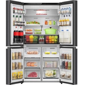Ledusskapis ar saldētavu Hisense PureFlex Cross Door RQ5P640SSKD, 179x91cm, 647l, Total No Frost, Black Stainless Ledusskapis ar saldētavu Hisense PureFlex Cross Door RQ5P640SSKD, 179x91cm, 647l, Total No Frost, Black Stainless