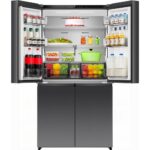 Ledusskapis ar saldētavu Hisense PureFlex Cross Door RQ5P640SSKD, 179x91cm, 647l, Total No Frost, Black Stainless