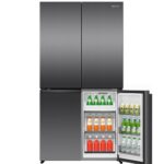 Ledusskapis ar saldētavu Hisense PureFlex Cross Door RQ5P640SSKD, 179x91cm, 647l, Total No Frost, Black Stainless