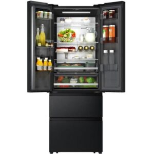 Ledusskapis ar saldētavu Hisense French Door SkyLine Black RF5S454GMFE, 200x70cm, NoFrost