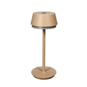 LED galda lampa uzlādējama Konstsmide Lyon, 30cm, 2.5W, 120lm DIM, CCT+RGB, IP54, Sand