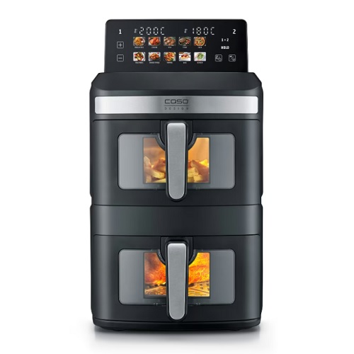 Karstā gaisa friteris CASO AirFry DuoTower Double, 2800W, 2x6.2l, 10prog., PFAS‐free Karstā gaisa friteris CASO AirFry DuoTower Double, 2800W, 2x6.2l, 10prog., PFAS‐free
