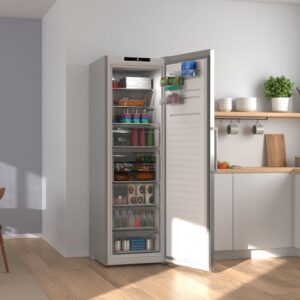 Vertikālā saldētava Bosch Serie 4 GSN36VLDG, 186.2x59.5cm, XXL, Total No Frost, 30dB, Stainless Steel look Vertikālā saldētava Bosch Serie 4 GSN36VLDG, 186.2x59.5cm, XXL, Total No Frost, 30dB, Stainless Steel look